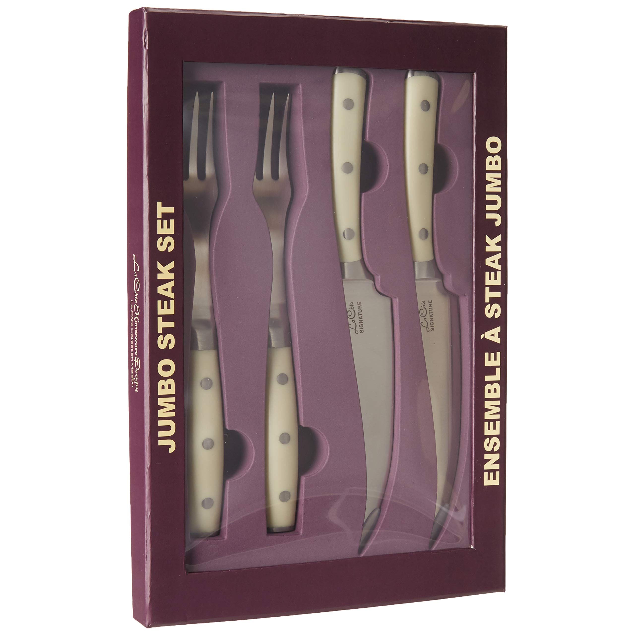 La Cote Signature Series Knife Set High Carbon German Steel ABS Handle (Steak Knives & Fork Set)