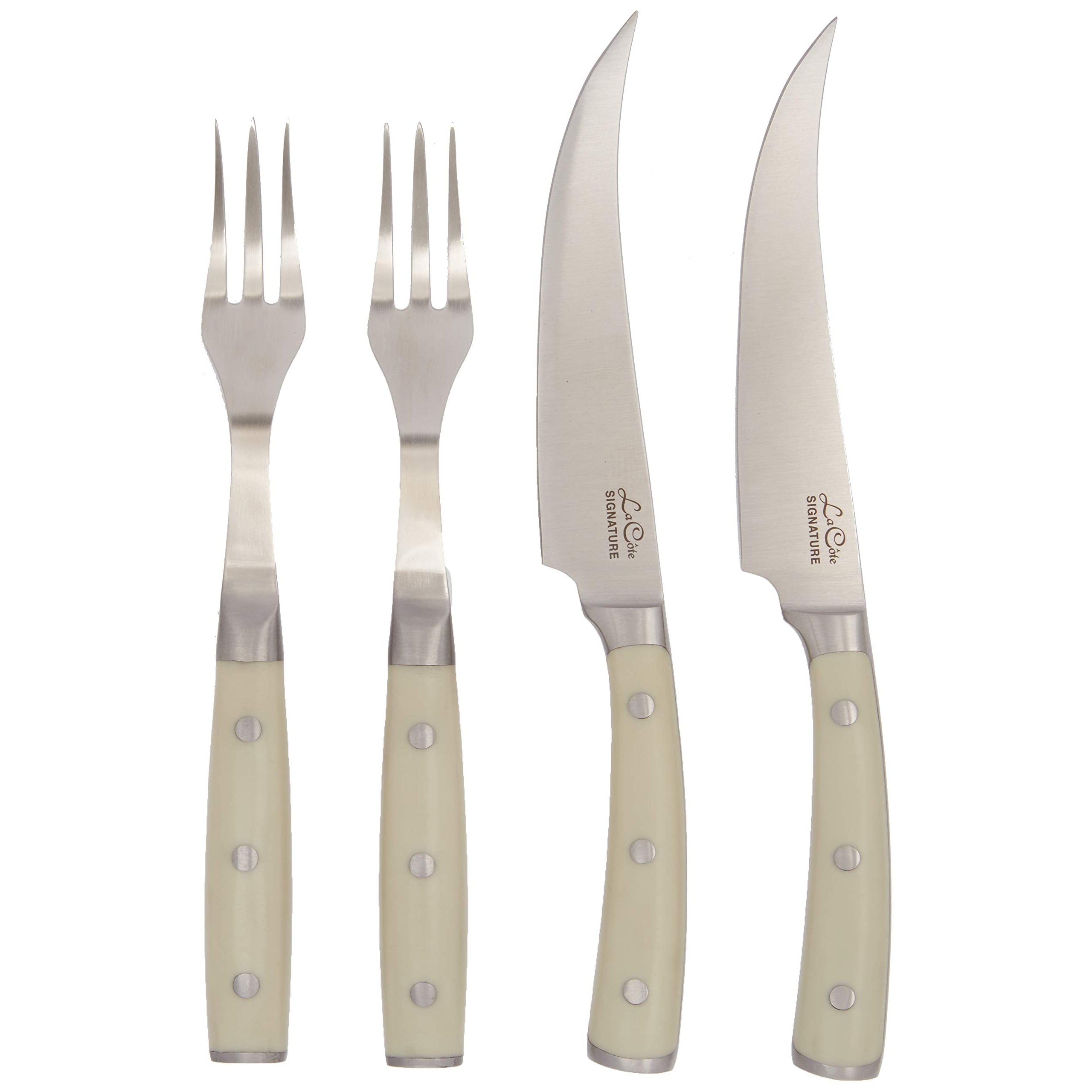 La Cote Signature Series Knife Set High Carbon German Steel ABS Handle (Steak Knives & Fork Set)