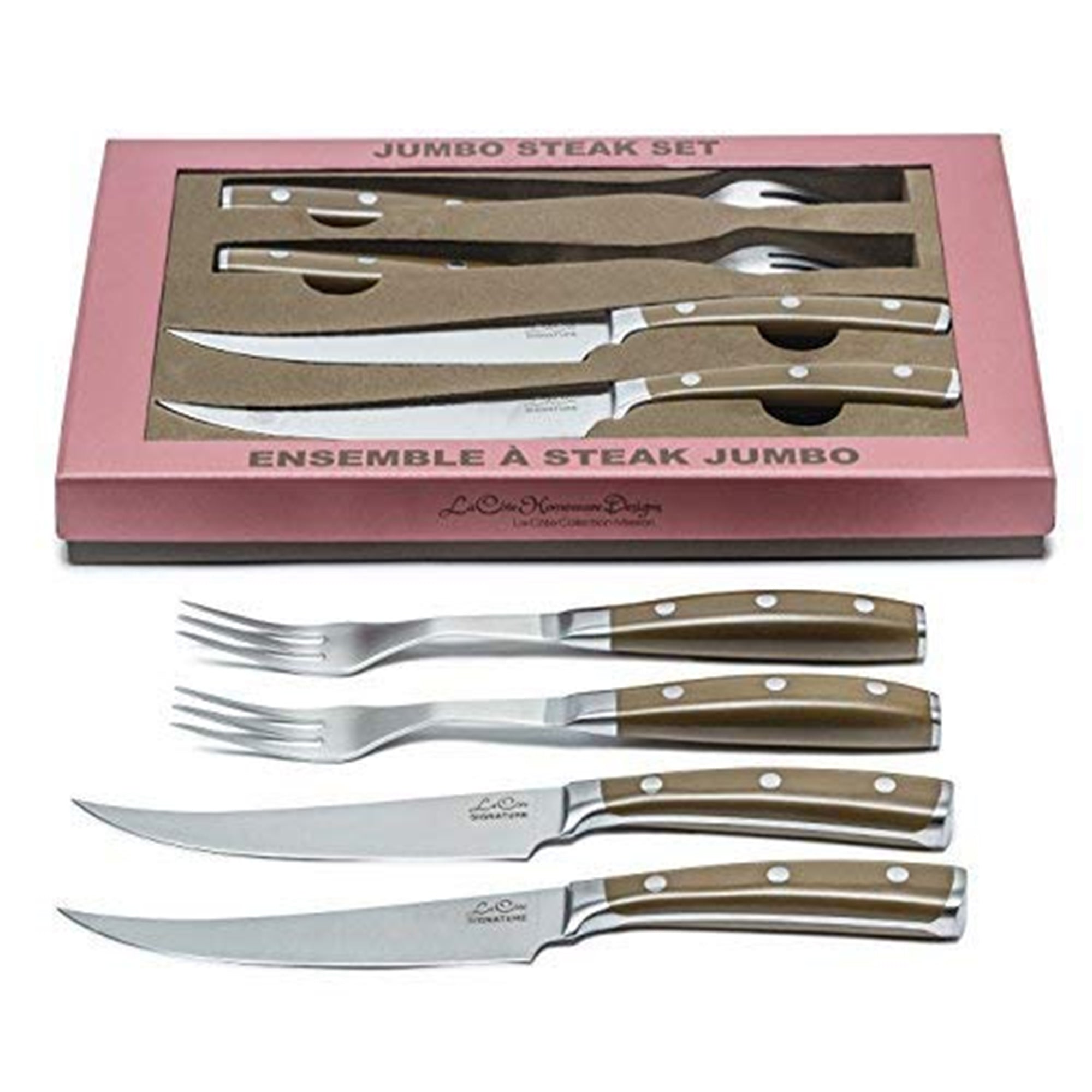 La Cote Signature Series Knife Set High Carbon German Steel ABS Handle (Steak Knives & Fork Set)