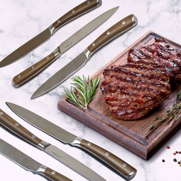 Straight Edge Stag Steak Knife Set