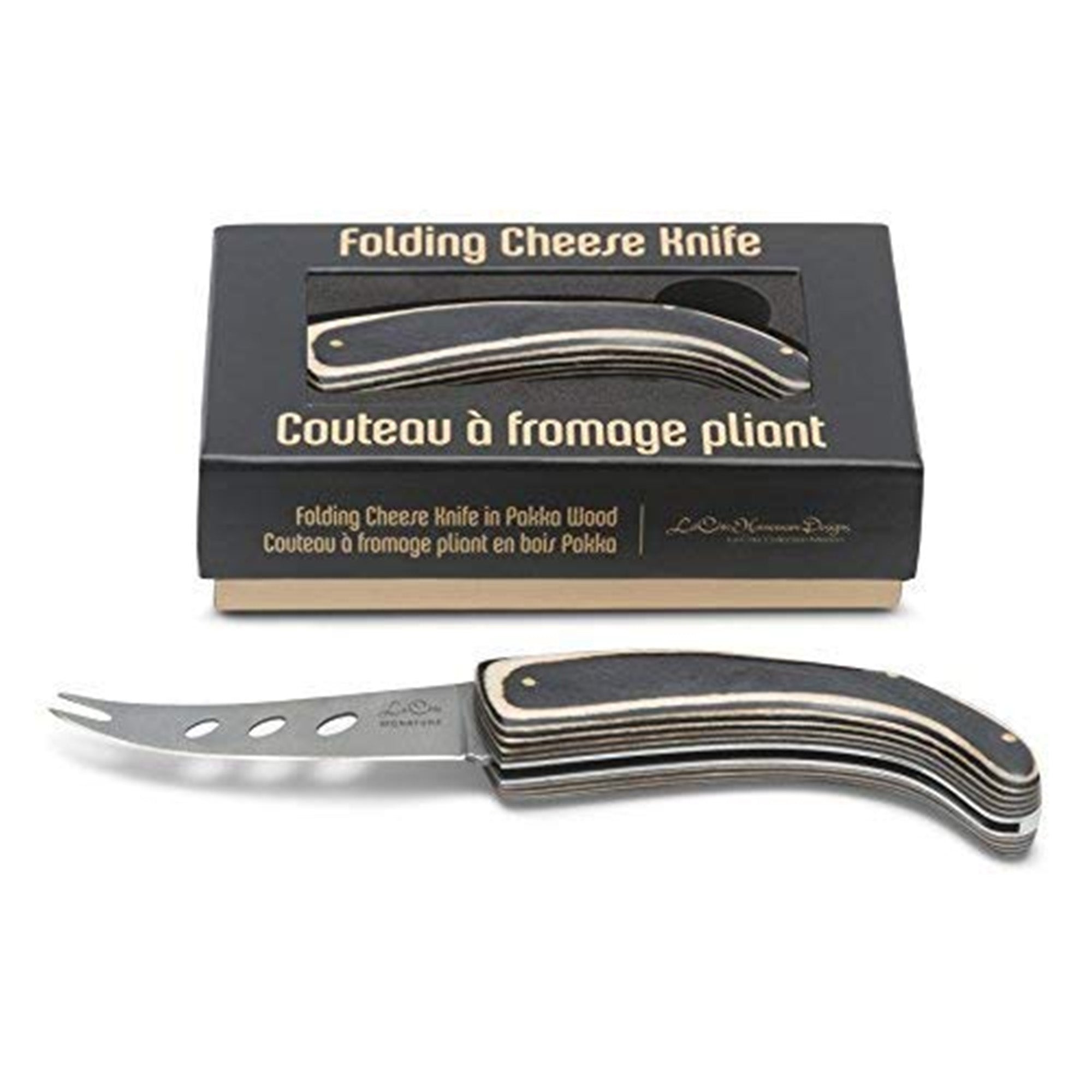 La Cote Premium Folding Knife Cutlery Stainless Steel Blade Wood Handle (Pakka Wood Cheese Knife)