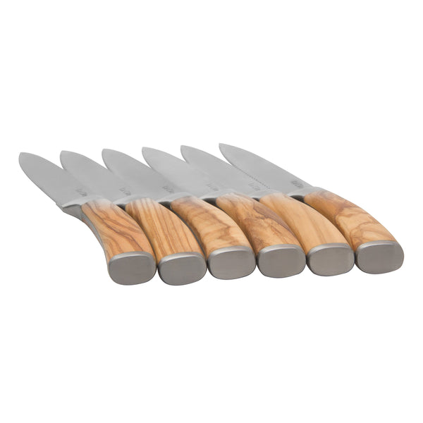 La Cote 6 Piece Maple Steak Knives Set Japanese Steel straight